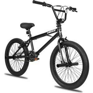 WEIZE Freestyle BMX Bike 20 Inch Black Trick Bicycle for Kids Teen and Adults, Hi-Ten Carbon Steel Frame Bikes Ideal for Beginner to Advanced Riders - 1 of 4