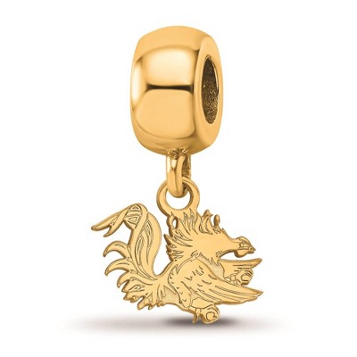 Black Bow Jewelry 14k Yellow Gold Plated Sterling Silver South Carolina Gamecocks NCAA Bead Charm