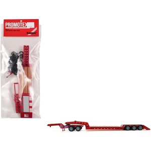 Heavy Equipment Lowboy Trailer with Jeep Red 1/87 (HO) Plastic Model by Promotex - 1 of 3