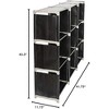 3-Tier 9-Cube Storage Shelf - Sturdy ABS plastic & steel frame, rustproof for multiple rooms in black. - 4 of 4