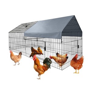 Jojoka Pet Metal Chicken Coop, Portable Chicken Run with Waterproof Cover, Secure Walk-in Cage for Ducks Rabbits Small Animals - 1 of 4