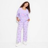 Women's Self Love Bow Cozy Graphic Sweatshirt - Purple - image 3 of 3