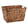 Design Imports Set of 3 Water Hyacinth Baskets Dark Brown: Square Decorative Storage, Dark Weave, Large Brown Basket - 4 of 4