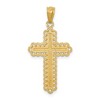 Black Bow Jewelry 14k Yellow Gold & White Rhodium Diamond-Cut Cross Pendant, 16 x 32mm - 3 of 4