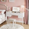 47" Makeup Vanity Desk with Flip Top Mirror, Modern Makeup Vanity Set with Chair and 5 Drawers for Bedroom, Dressing room, Cloakroom - 4 of 4