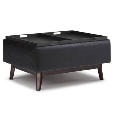 Small Ethan Tray Top Coffee Table, Storage Ottoman Tray Lid