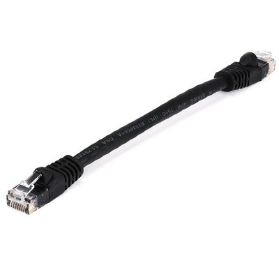 Monoprice Cat5e Ethernet Patch Cable - 0.5 Feet - Black | Network Internet Cord - RJ45, Stranded, 350Mhz, UTP, Pure Bare Copper Wire, 24AWG