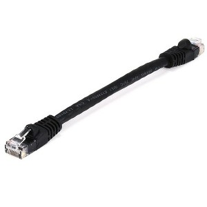 Monoprice Cat5e Ethernet Patch Cable - 0.5 Feet - Black | Network Internet Cord - RJ45, Stranded, 350Mhz, UTP, Pure Bare Copper Wire, 24AWG - 1 of 4