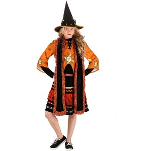 HalloweenCostumes.com Dani Dennison Hocus Pocus Adult Costume, Orange and Black Witch Costume - 1 of 4