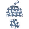 Hudson Baby Infant Boy Cotton Cap and Scratch Mitten Set, Blue Elephant, 0-6 Months - 3 of 4