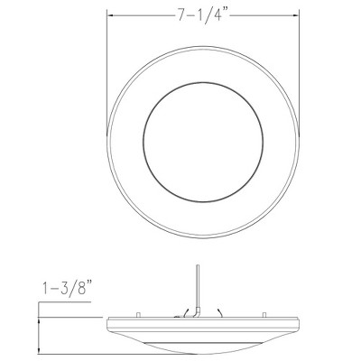 Satin White Glass LED Flush Mount Light, 7.25"