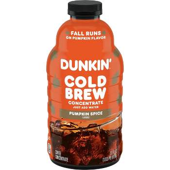 Dunkin’ Pumpkin Spice Flavored Cold Brew Coffee Concentrate Medium Roast Coffee - 31oz
