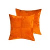 HomeRoots Set of Two 18" Orange Cowhide Throw Pillows - 3 of 4