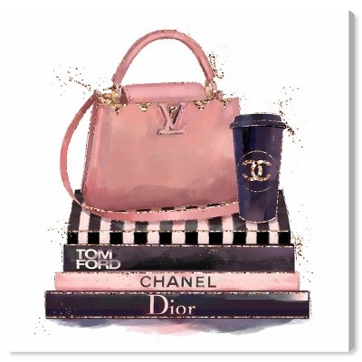  12" x 12" Treasured Handbag Fashion and Glam Unframed Canvas Wall Art in Pink - Oliver Gal 