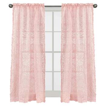 Sweet Jojo Designs Window Curtain Panels 84in. Rose Pink