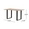 Modern Industrial Dining Table,Rectangular Dining Table with Iron Frame,55'' Indoor Dining Table with Acacia Wood Tabletop-Coolbibila - 4 of 4