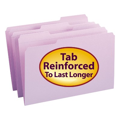 Smead File Folders 1/3 Cut Reinforced Top Tab Legal Lavender 100/Box 17434