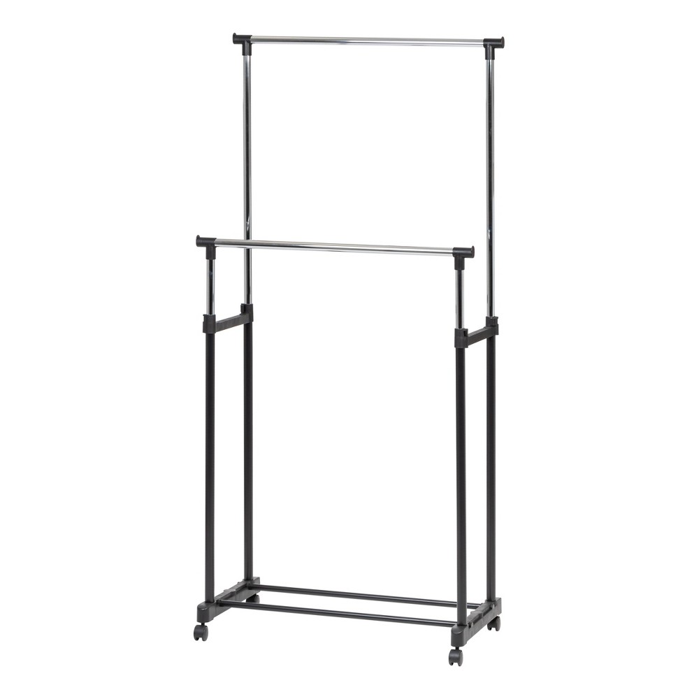 IRIS Garment Rack Adjustable Double Rod Black