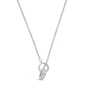 SHINE by Sterling Forever Pave CZ Interlocking Circle Pendant Necklace Silver - 1 of 4