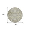 Taupe Beige And Gold Oriental Washable Indoor Outdoor Area Rug - 3 of 4