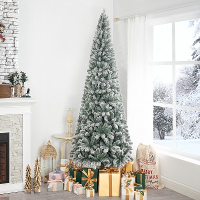 Home Imports Emporium Salzburg Frosted Slim Pre-Lit Artificial Christmas Prelit Tree, Green