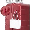 Paaaawaters ABS Hardside Combination Spinner Wheels Lightweight Lock, Red, 20/24/28 Inch - 4 of 4