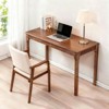 KTMBDW Solid Wood Writing Desk - Home Office Workbench Desk with Drawer, Laptop Computer Work Study Table, Walnut - 2 of 4