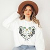 Simply Sage Market Women's Graphic Sweatshirt Skeleton St. Patrick's Heart - 2 of 4