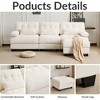 Whisen 119" 4-Seater Chenille Sofa, Sectional Sofa & Couch with 2 Ottomans, Adjustable Backrest,  4 Throw Pillows - 3 of 4