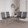 SEVOBAL Dining Chairs Set of 4 High Back PU Faux Leather Side Chairs with C-Shaped Metal Legs for Dining Room, Gray, 22.44"*17.12"*38.58" - 3 of 4