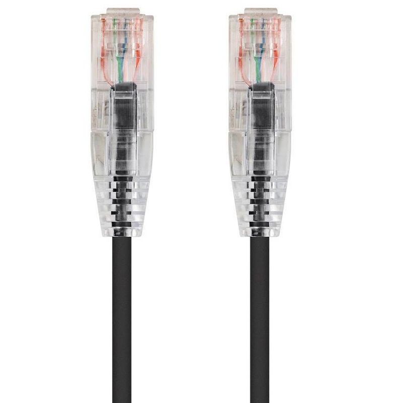 Monoprice Cat6 Ethernet Patch Cable - 25 feet - Black | Snagless RJ45 Stranded 550MHz UTP CMR Riser Rated Pure Bare Copper Wire 28AWG - SlimRun Series, 1 of 7