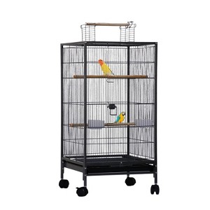 Garvee 40inch Open Top Parrot Cage with Detachable Stand, Slide-Out Tray & Wooden Perches, Dividable Rolling Bird Flight Cage for Parakeets - 1 of 4
