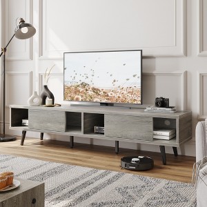 Bestier 70 inch Mid Century Modern TV Stand,Low Profile TV Console for 75 inch TV in Living Room - 1 of 4
