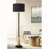 Possini Euro Design Burbank Mid Century Modern Art Deco 70" Tall Floor Lamp with Dimmer Two-Tone Black Brass Drum Shade for Living Room - 2 of 4