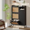 Whizmax Shoe Cabinet with 3 Flip Drawers, Rattan Free Standing Shoe Racks with Adjustable Shelves - image 3 of 4