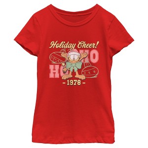 Girls Garfield Varsity Christmas Holiday Cheer T Shirt - 1 of 4