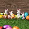 Syncfun Easter Bunny Eggs Resin Tabletop Centerpiece Decor, 4 Rabbits Bunny & Egg Home and Office Easter Figuring Decoration - image 3 of 4