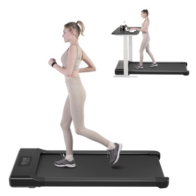 Black Under desk Treadmills 15.55*35.43 Inch Run Belt 2 in 1 Walking Pad Treadmill with 300LBS Weight Capacity