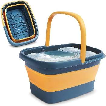 Allsett Health Collapsible Foot Bath – Advanced Foot Soaking Tub with Portable Design and Handle – Pedicure Foot Spa with Acupressure Points