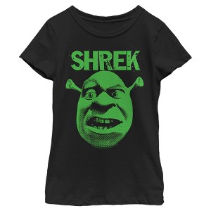 Girl's Shrek Big Face Eyebrow Raised T-Shirt - 1 of 4