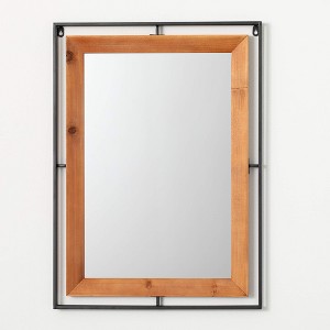 Sullivans 29" Black Framed Walnut Mirror, Wood - 1 of 3