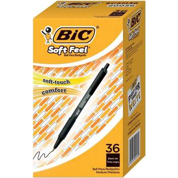 12 Penne Nere Bic a scatto Soft Feel Clic Grip punta media 1.00 mm - Step  by Step Milano