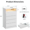 4 Drawer LED Dresser with Charging Station, White, 6-Color Adjustable Light Strip, Wall Anchors, Bedroom/Living Room - 3 of 4