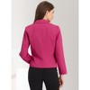 INSPIRE CHIC Women's Open Front Office Long Sleeve Lightweight Printed Floral Crop Suit Blazer - 4 of 4