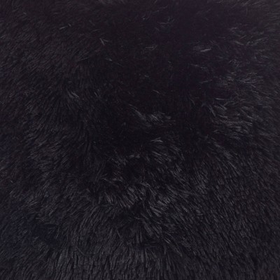 Medium Black Faux Fur Feather Fill Square Pillow Set