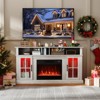 Costway 58" Fireplace TV Stand with LED Lights Entertainment Center for 65 Inch TV Brown/Black/White/Gray - 4 of 4