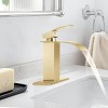 ChicFurnit Bathroom Sink Faucets Modern Waterfall Single Handle Faucet Single Hole Sink Faucet for Bathroom Vanity, Gold, 13.82"*7.72"*2.91" - 3 of 4