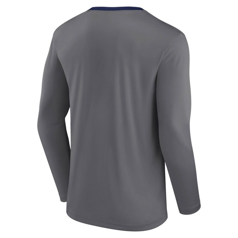 NBA Indiana Pacers Men&#39;s Long Sleeve Gray Pick and Roll Poly Performance T-Shirt, 3 of 4