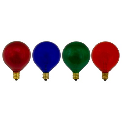 Northlight Transparent G50 Globe Christmas Replacement Bulbs - MultiColor - 4ct