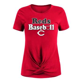 Mlb Cincinnati Reds Women's Heather Bi-blend Ringer T-shirt : Target